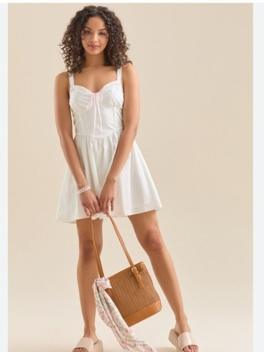 ALTAR’D STATE Marlene Mini Dress White Size XL